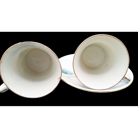 Chikaramachi Tea Cups Saucer Set Cottage Landscape Porcelain Japanese Vintage - Picture 8 of 13